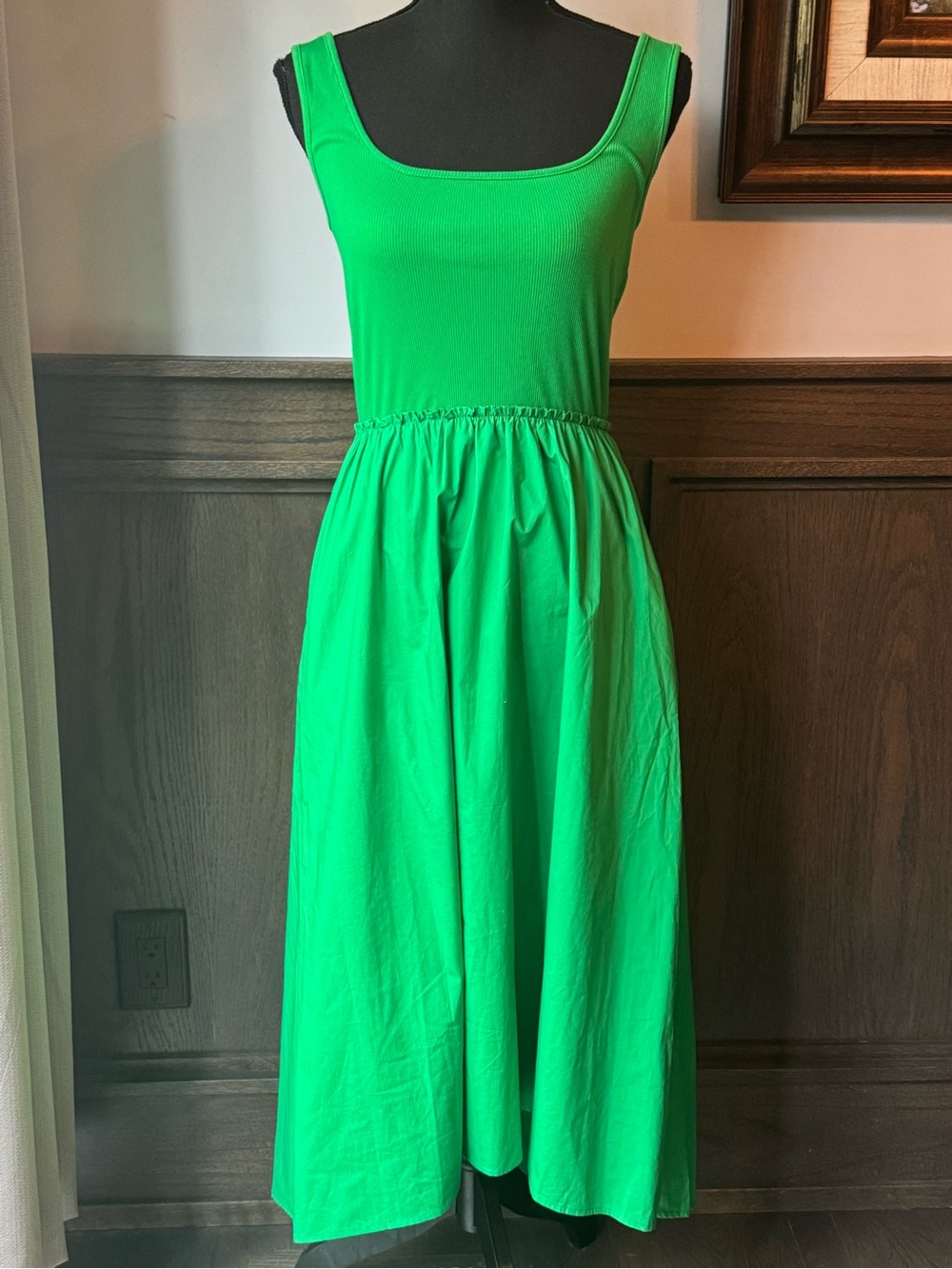 a new day Sleeveless Bright Kelly Green tank top Dress Euc XS